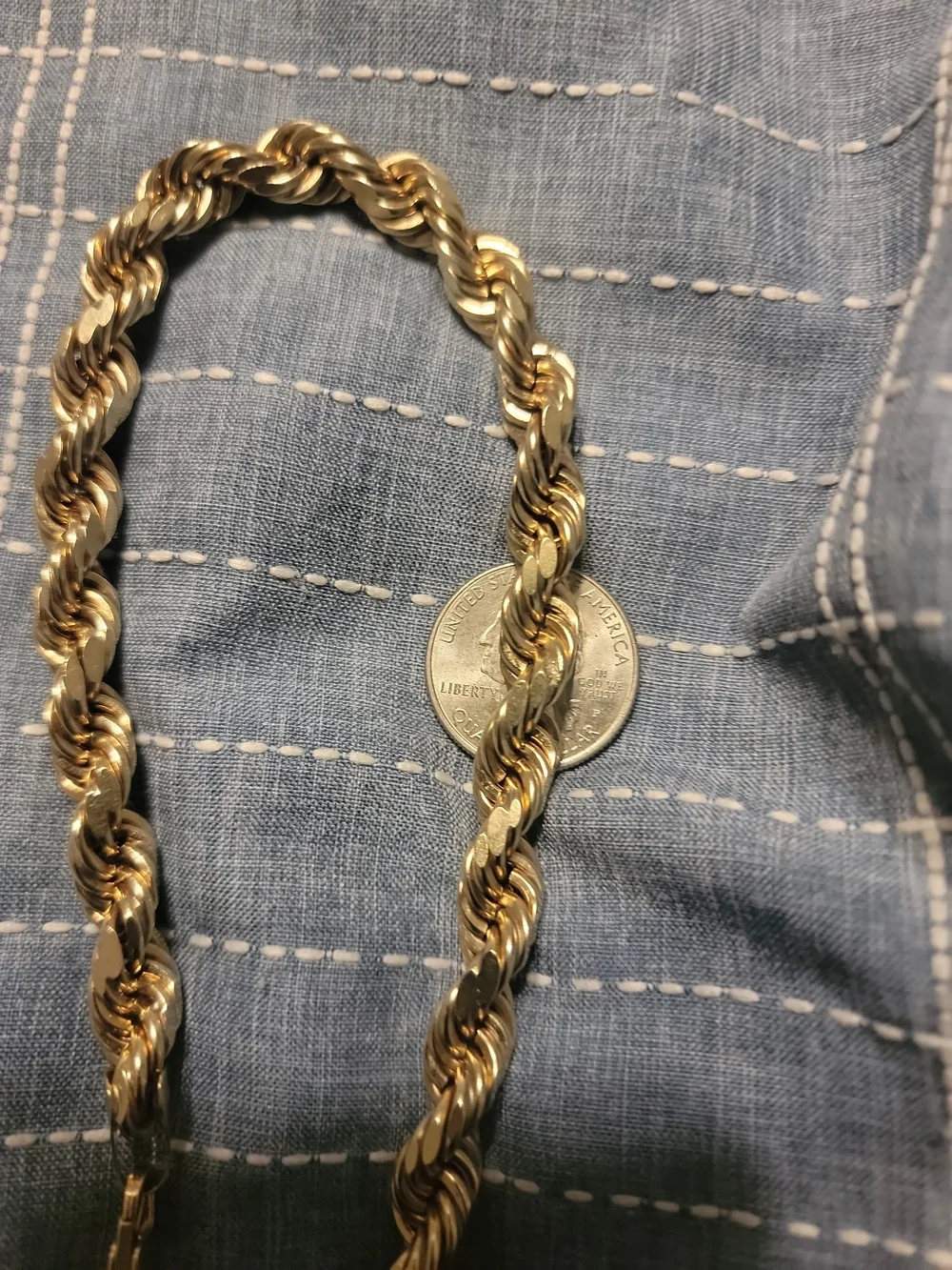 Beautiful Solid 10k Gold Rope Chain 9mm 24inch 66 Grams Necklace